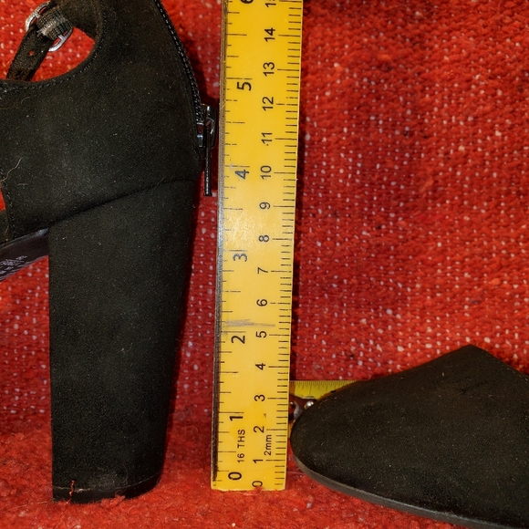 Christian Siriano vintage 2000s black faux suede block heel D'Orsay pump - Picture 3 of 12